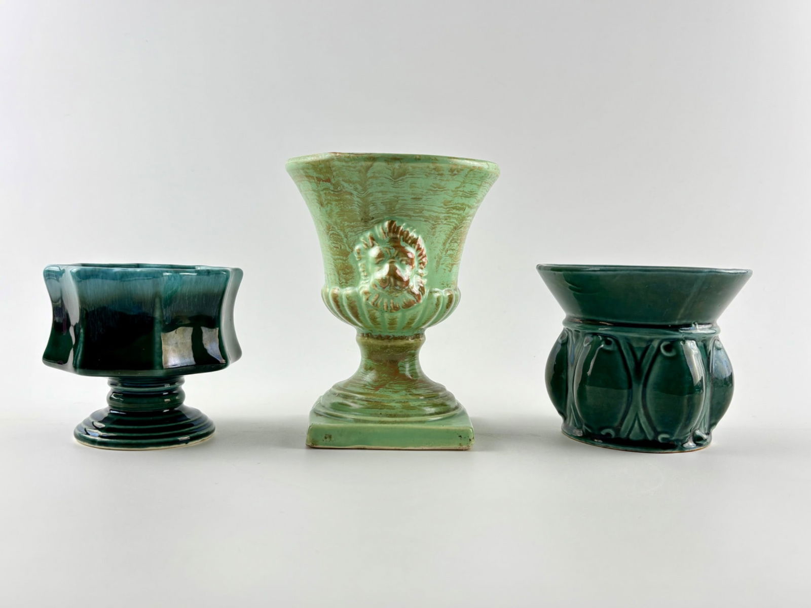 Three Hull USA Pottery Vases in Various Shapes and Glazes (1 of 11)