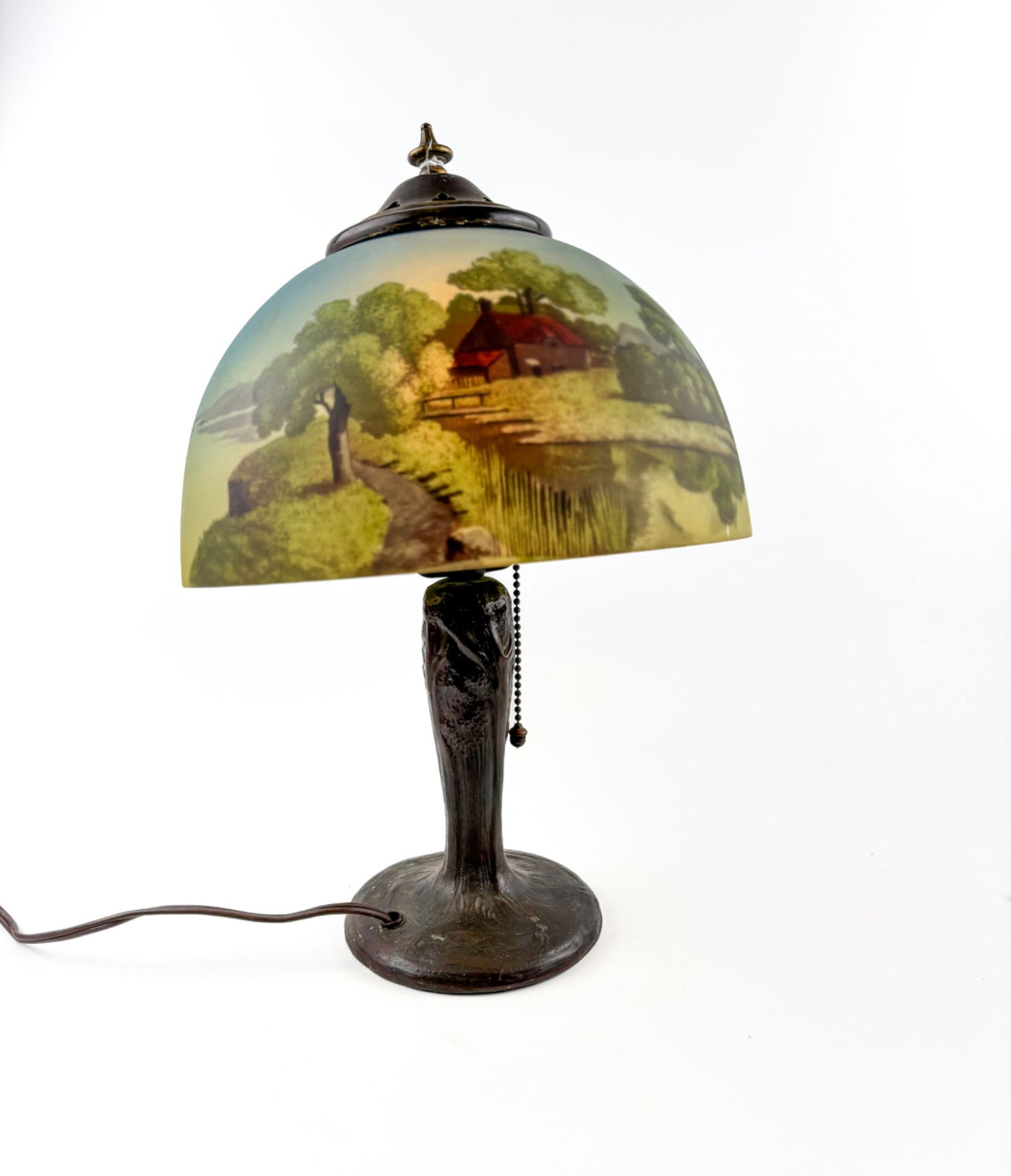 Handel Table Lamp with Reverse Painted Glass Shade (627) (1 of 9)