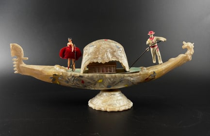 Mid-Century Venetian Gondola Music Box 