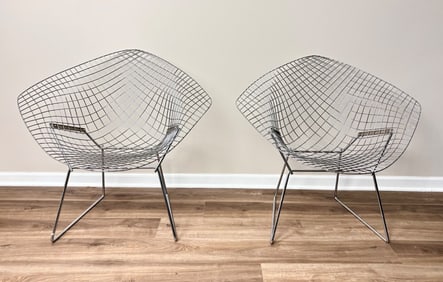 Pair of Harry Bertoia Diamond Chairs 