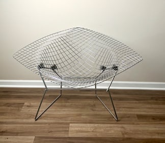 Orange Harry Bertoia for Knoll Diamond Chair 