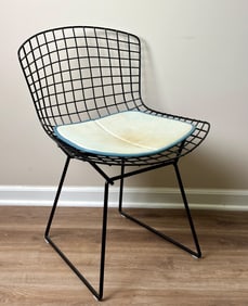 Knoll International Wire Bertoia Side Chair with Seat Cushion