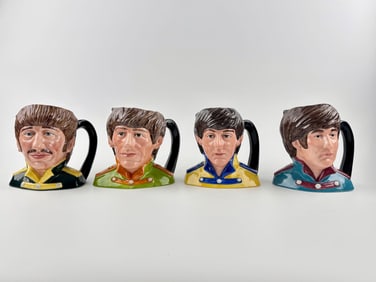 Royal Doulton Complete Set of The Beatles Toby Mugs, 1984