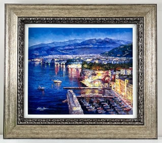 Sam Park ‘Sorrento’ Hand Embelished Giclee on Canvas, 2021