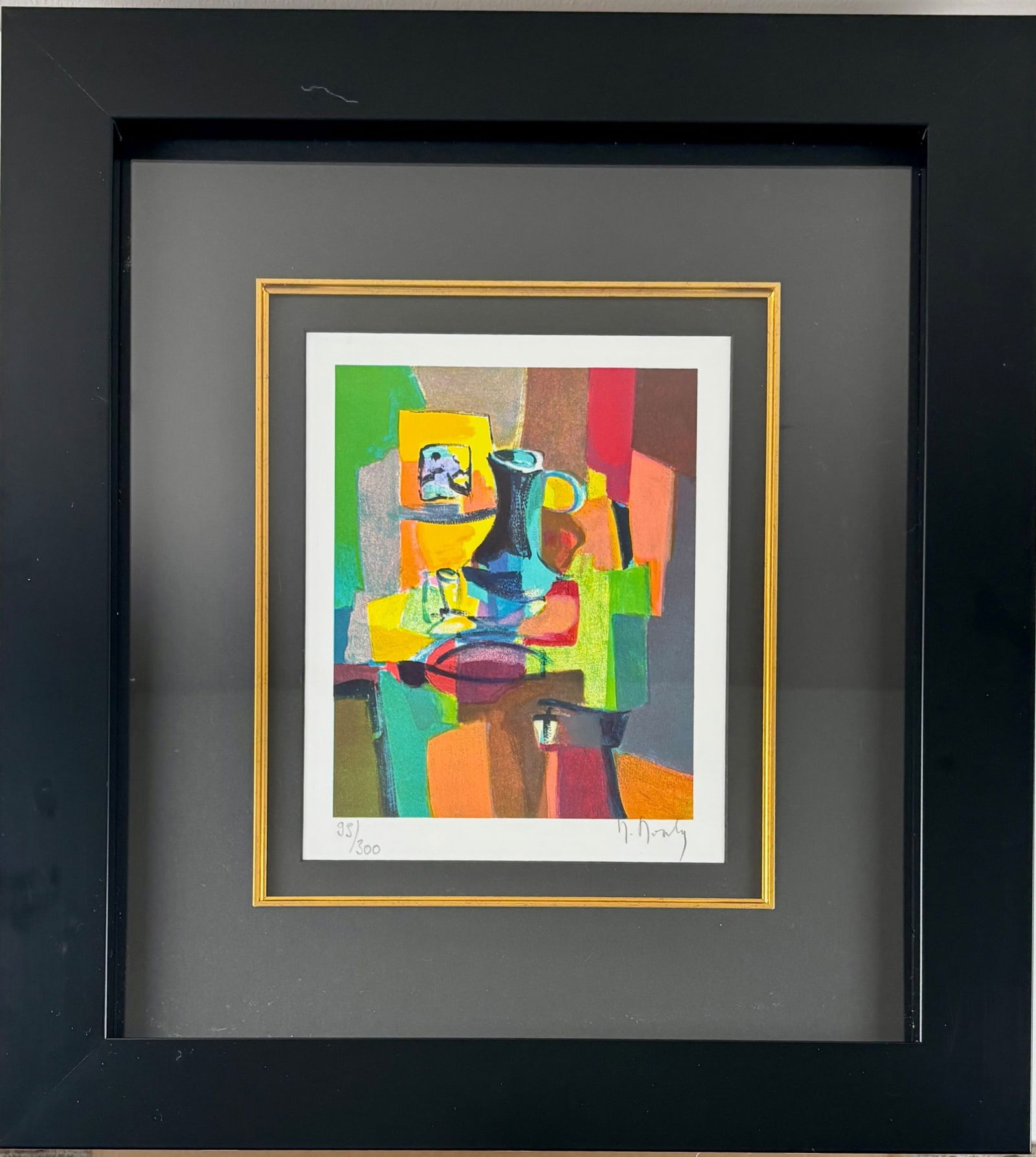 Framed Lithograph 'Le Grande Pichet Vert" by Mouly Marcel, Numbered and Signed COA (1 of 11)