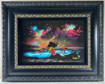 Michael Godard ‘Mermaid Chat’ Giclee on Canvas with Hand Embellishments