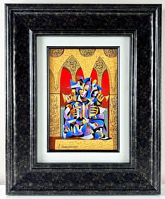 Anatole Krasnyansky ‘Gold with Red Arches’ Signed Serigraph COA