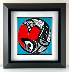 ‘Salmon Spawn’ Allison Lefcort, Acrylic on Paper