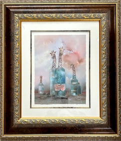 Bernard Louedin ‘Les Dames Girafes’ Signed Giclee on Paper