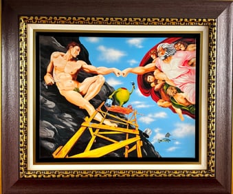 Michael Godard ‘Michelangelo’ Embellished Giclee on Canvas, COA