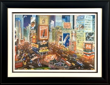 Alexander Chen ‘An Evening In Times Square,’ Framed Etching, COA