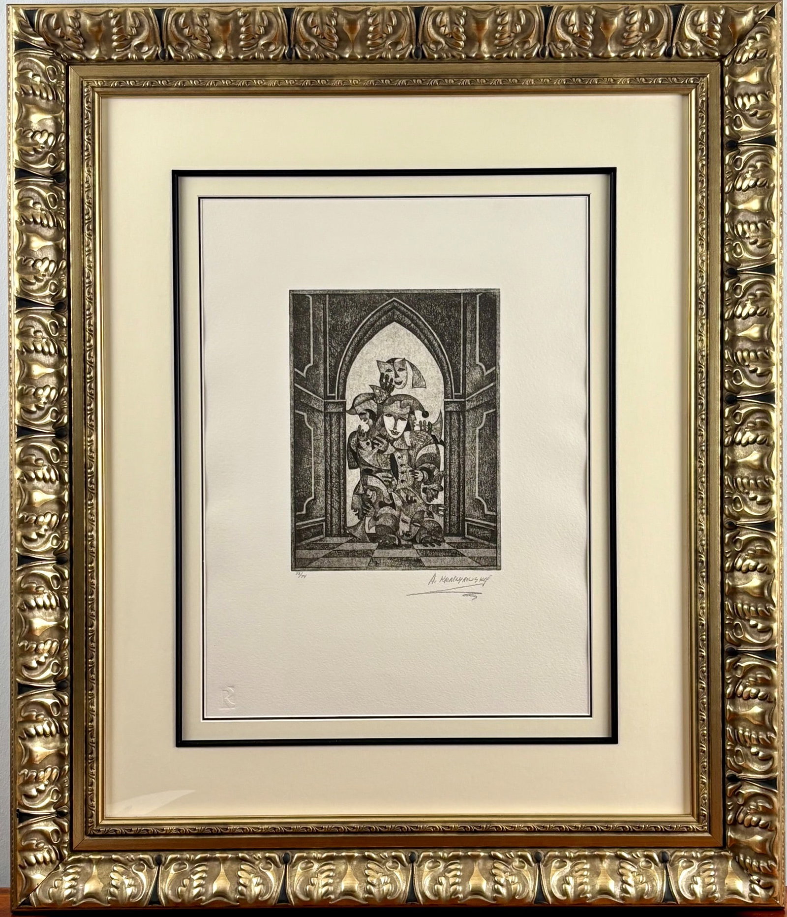 ‘Masquerade Room’ Antole Krasnyansky, Etching on Wove Paper, COA (1 of 15)