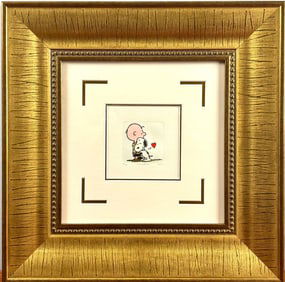 ‘Charlie Brown and Snoopy’ Signed Etching on Wove Paper, COA