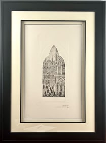 ‘Masquerade in Venice Right Detail’ Antole Krasynasky Etching on Paper