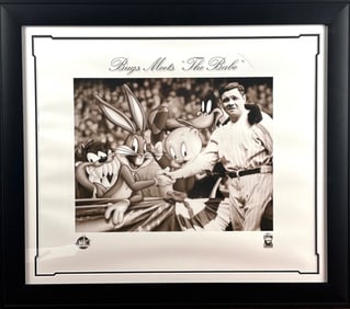Framed Looney Tunes Lithograph ‘Bugs Meets The Babe’ Limited Edition