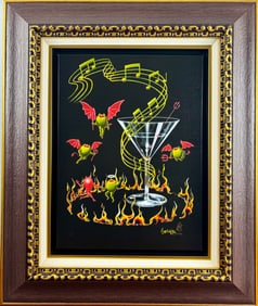 Michael Godard ‘Devilish Angel Dance’ Giclee on Canvas with COA