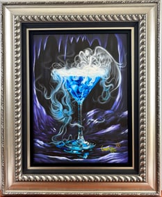 Michael Godard ‘Martini for Angels’ Giclee on Canvas with COA