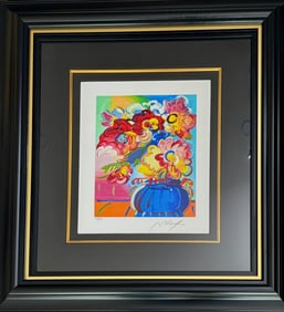 Peter Max ‘Vase of Flowers’ Signed Serigraph on Wove Paper, COA