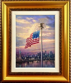 Thomas Kinkade ‘The Light of Freedom’ Embelished Giclee on Canvas, COA