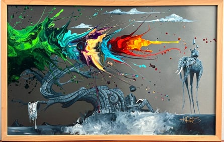 Kre8 ‘Infused With Passion’ Hand Embelished Giclee on Canvas, COA