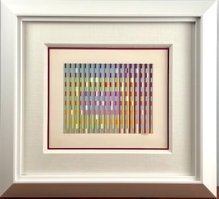 Yaacov Agam ‘Zahav Katan Schniem’ HC Serigraph on Arches, COA