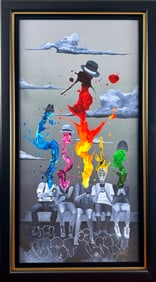 ‘Silver Lining’ by Kre8, Embellished Giclee on Canvas, COA