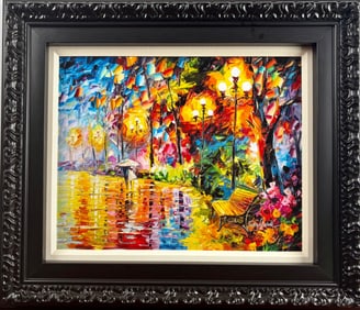 Daniel Wall ‘Together’ Embellished Giclee on Canvas with COA