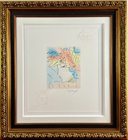 Peter Max ‘Blushing Beauty’ H.C. Hand Colored Etching with COA