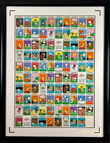 1991 Peanuts Uncut Trading Card Lithograph Sheet