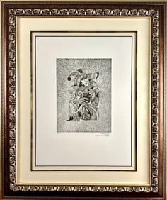 ‘Masquerade in Venice Center Detail’ Etching by Anatole Krasnyansky