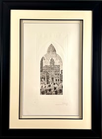 Anatole Krasnyansky Etching ‘Masquerade in Venice Left Detail’