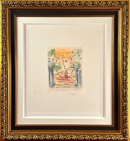 Peter Max ‘Better World’ Serigraph on Paper with Remarque, COA