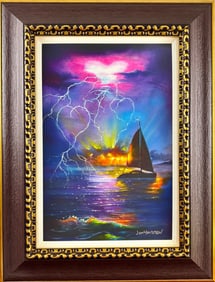Jim Warren ‘Romance on the High Seas’ Signed Giclee on Canvas, COA