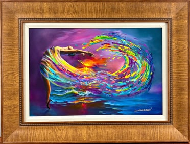 Jim Warren ‘Dancing While Drawing,’ Giclee on Canvas, COA