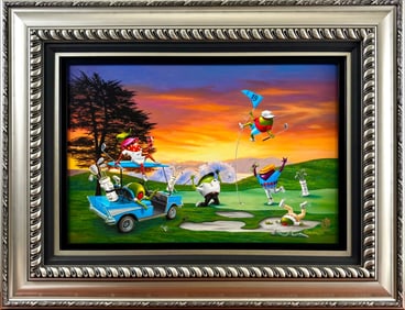 ‘Hole 19’ by Michael Godard, Giclee on Canvas with COA