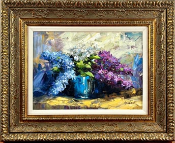 ‘Spring Lilacs Bloom’ by Viktor Shvaiko, Giclee on Canvas, COA