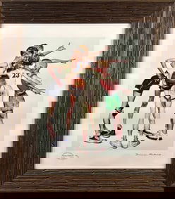 ‘Four Sporting Boys Basketball’ Norman Rockwell, Seriolithograph