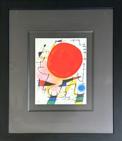 ‘Le Soleil Rouge’ HC Signed Lithograph, Joan Miro