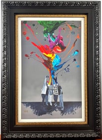 Kre8 ‘Selfie’ with Hand-Embellished Giclee on Canvas, COA