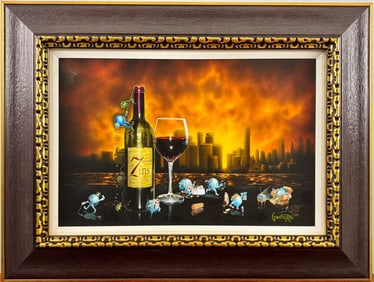 Michael Godard ‘Zins of the City’ Framed Giclee on Canvas, COA