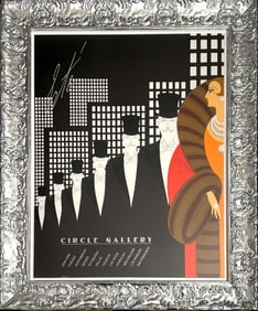 ‘Top Hats’ by Erte, Color Litho Poster, COA