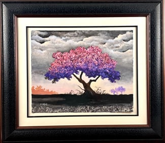 David Najar ‘Cloudy Twilight’ Colored Giclee on Paper, COA
