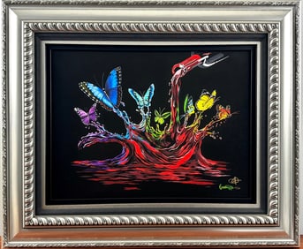 Michael Godard ‘Butterfly Splash’ Embellished Giclee on Canvas
