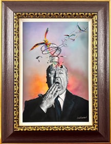 Jim Warren ‘Hitchcock Thinking in Color’ Signed Giclee on Canvas, COA