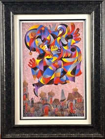 Anatole Krasnyansky ‘Fly Over the City’ Giclee on Paper, COA