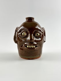 Reggie Meaders Signed Ceramic Face Jug
