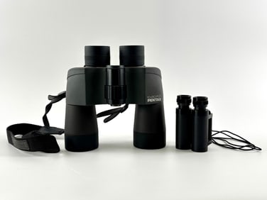 Pentax 10 x 50 PCF and Zeiss 8 x 20 West Germany Binoculars