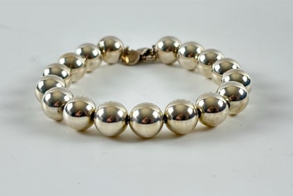 Tiffany Sterling Silver Bead Ball 10mm Bracelet