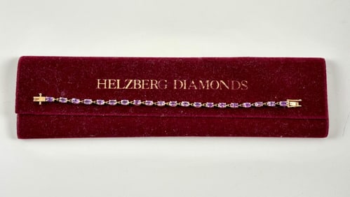 Helzberg Diamonds 14K Yellow Gold Amethyst Tennis Bracelet
