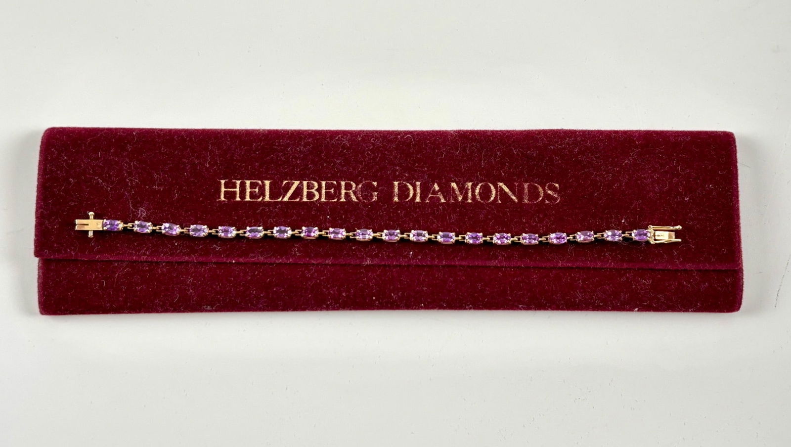 Helzberg Diamonds 14K Yellow Gold Amethyst Tennis Bracelet (1 of 8)